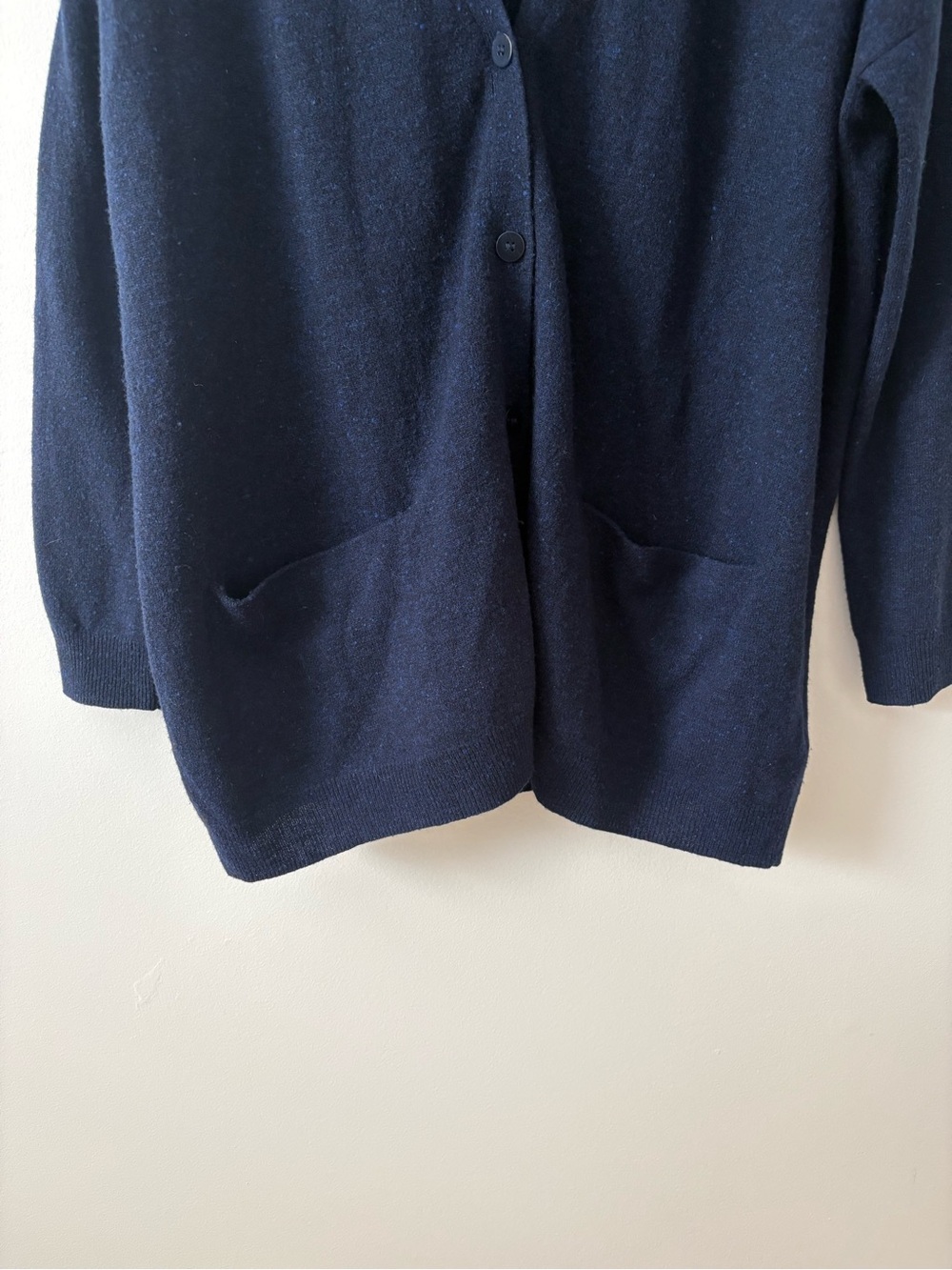 COS Oversized 100% Wool Navy Cardigan Sweater Size Small Minimalist Cozy Fall - Picture 5 of 12